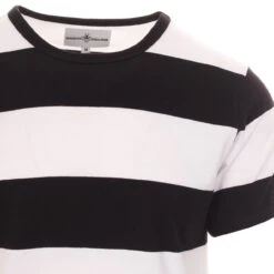 Milne Retro Mod Block Stripe Tee R -Cheap Outfits For Man Store madcap england milne block stripe tee black white 4 53562.1661269979 1