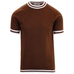 Moon 60s Mod Tipped Knit Tee (B/Y) -Cheap Outfits For Man Store madcap england moon knitted tipped tee brown 1 68462.1661266101 1