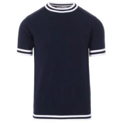 Moon 60s Mod Tipped Knit Tee (B/Y) -Cheap Outfits For Man Store madcap england moon knitted tipped tee navy 1 53184.1661271660 1