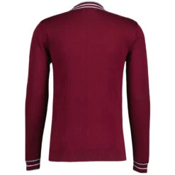 Moore Mod Pointelle Knit Tipped Mock Turtleneck Jumper In Zinfandel -Cheap Outfits For Man Store madcap england moore tipped pointelle knit tee zinfandel mc1049 1 89417.1695997398
