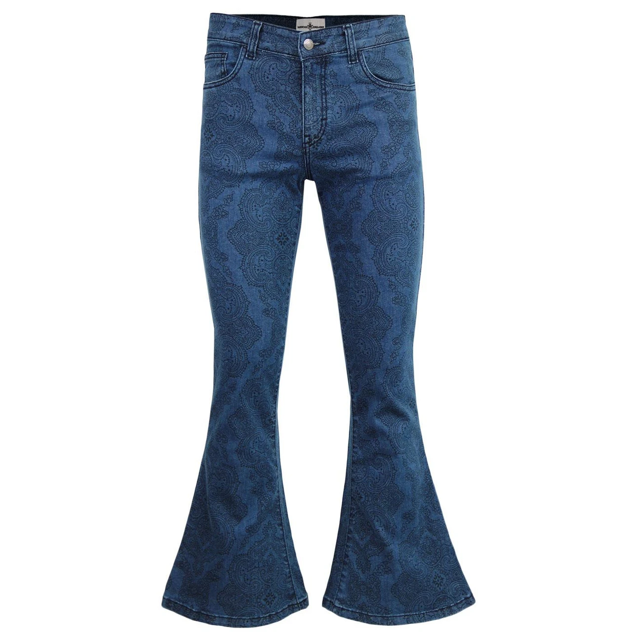 Paisley Rave Retro 70s Denim Flares 3 Paisley Rave Retro 70s Denim Flares