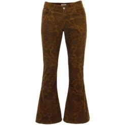 Paisley Rave 70s Denim Bellbottoms -Cheap Outfits For Man Store madcap england paisley rave bellbottom flares tan 1 98217.1679656829 4