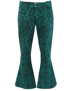 Paisley Rave 1970s Cord Bellbottoms 33 Paisley Rave 1970s Cord Bellbottoms -Cheap Outfits For Man Store madcap england paisley rave flares teal 3 14055.1661270062