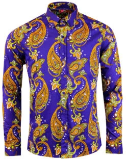 Tanpura Paisley Trip 60s Mod Shirt -Cheap Outfits For Man Store madcap england paisley trip button down 4 31551.1661270306