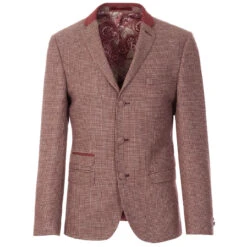 Mod 3 Button Dogtooth Suit Jacket -Cheap Outfits For Man Store madcap england puppytooth suit jacket berry 4 35163.1661263657