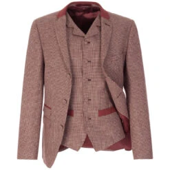 Mod 3 Button Dogtooth Suit Jacket -Cheap Outfits For Man Store madcap england puppytotth jacket and waistcoat berry 2 40542.1661263662