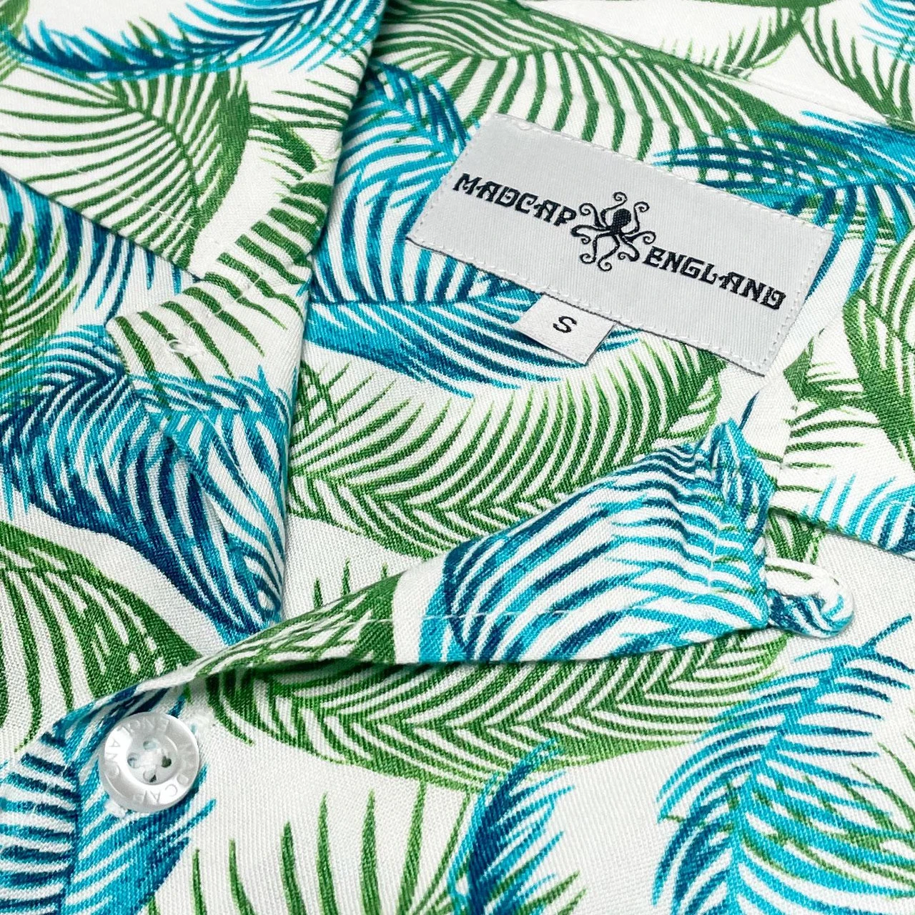 Rock-a-Hula Retro Rayon Feather Palm Leaf SS Hawaiian Shirt 5 Rock-a-Hula Retro Rayon Feather Palm Leaf SS Hawaiian Shirt - Image 3