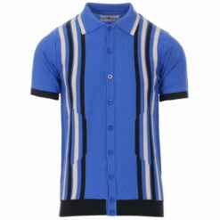 Shockwave Mod Stripe Knit Polo (AB) -Cheap Outfits For Man Store madcap england shockwave knit polo blue 1 73501.1661264942 3