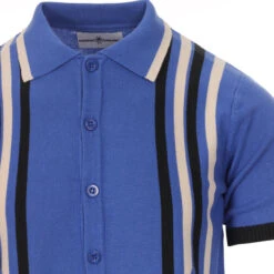 Shockwave Mod Stripe Knit Polo (SB) -Cheap Outfits For Man Store madcap england shockwave knit polo blue 2 82931.1661264944