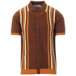 Shockwave Mod Stripe Knit Polo (SB) -Cheap Outfits For Man Store madcap england shockwave knitted polo sorrel brown 3 28425.1661261978