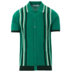Shockwave Mod Stripe Knit Polo (AY) -Cheap Outfits For Man Store madcap england shockwave knitted polo top alpine green 31 23474.1661261993 2