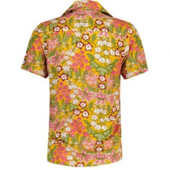 Rock-a-Hula Retro Rayon Floral SS Hawaiian Shirt In Mustard -Cheap Outfits For Man Store madcap england short sleeve floral rayon hawaiian shirt mustard mc1078 1 82726.1698858543
