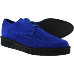 Stray Cat Retro Blue Suede Creepers