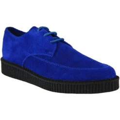 Stray Cat Retro Blue Suede Creepers -Cheap Outfits For Man Store madcap england stray cat creepers blue 4 99172.1661266634