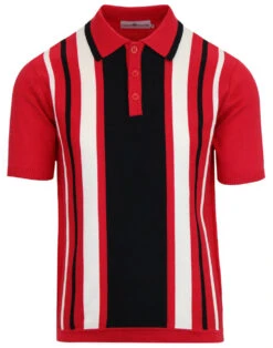 Folklore Mod Stripe Knit Polo BLUE -Cheap Outfits For Man Store madcap england stripe ss polo knit red 3 64410.1661268016 2