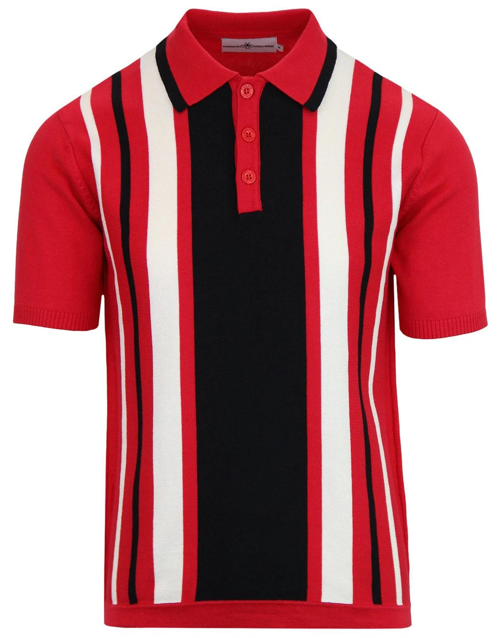 Folklore Mod Stripe Knit Polo RED 9 Folklore Mod Stripe Knit Polo RED - Image 7