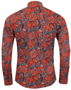 Tabla Paisley Retro 60s Mod Shirt -Cheap Outfits For Man Store madcap england tabla paisley shirt red 2 36714.1661270591