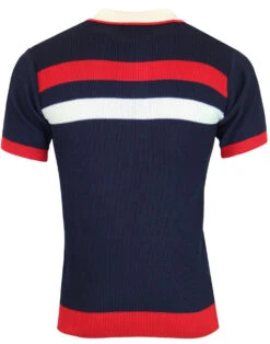 Terry Retro Mod Ribbed Stripe Polo (BB) -Cheap Outfits For Man Store madcap england terry ribbed polo navy 1 57479.1661268987