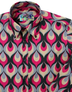 Trip Flames Retro Mod Op Art Shirt