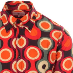Trip Psych-Out Circle Mod Shirt B/M -Cheap Outfits For Man Store madcap england trip psych out shirt burgundy 2 46565.1661261517 3
