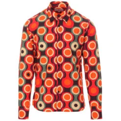 Trip Psych-Out Circle Mod Shirt R/B -Cheap Outfits For Man Store madcap england trip psych out shirt burgundy 3 55183.1661261515