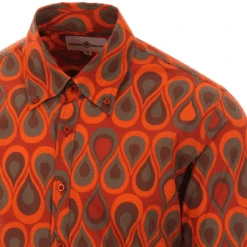Trip Teardrops 60s Mod Op Art Shirt -Cheap Outfits For Man Store madcap england trip teardrops shirt orange 2 96428.1661265517