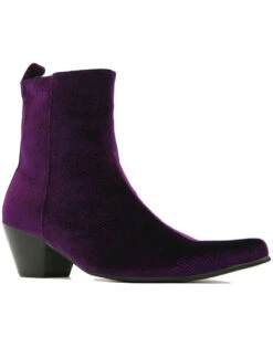 Velvet Casbah Cuban Chelsea Boots P -Cheap Outfits For Man Store madcap england velvet casbah boots purple 4 07722.1661269753
