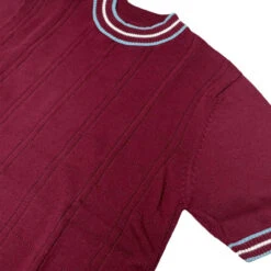 Wilson Pointelle Knit Mod Mock Turtleneck Tipped Tee In Zinfandel -Cheap Outfits For Man Store madcap england wilson tipped pointelle knit tee zinfandel 4 30601.1695997132