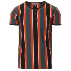 Winstono Mod Stripe Grandad Tee (T) -Cheap Outfits For Man Store madcap england winstono stripe grandad top tapestry 1 83877.1661262073 1