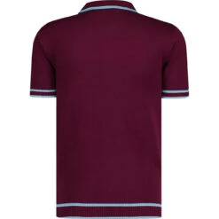 Miles Mod Jacquard Knit Polo (Z) -Cheap Outfits For Man Store madcap jacquard polo zinfandel back 17606.1684508648