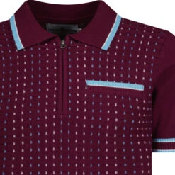 Miles Mod Jacquard Knit Polo (FB) -Cheap Outfits For Man Store madcap jacquard polo zinfandel detail 59647.1684508649 1