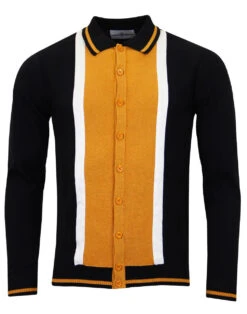 Marriott Suede Mod Polo Cardigan GO -Cheap Outfits For Man Store madcap marriot black front 10013.1661268925 3