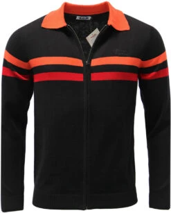 Mavers MADCAP Retro Mod Zip Through Cardigan (B) -Cheap Outfits For Man Store madcap mavers black 2 38854.1661338741