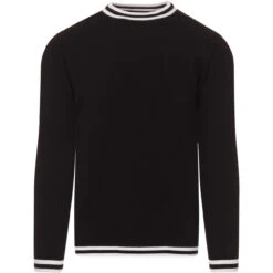 LS Moon Mod Tipped Knit Jumper (G) -Cheap Outfits For Man Store madcap moon longsleeve top black front1 26535.1661260862 4
