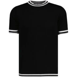 Moon 60s Mod Tipped Knit Tee (IP) 38 Moon 60s Mod Tipped Knit Tee (IP) -Cheap Outfits For Man Store madcap moon tshirt black white front 68421.1671462805 11
