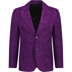 Paisley Montana Retro 70s Blazer P -Cheap Outfits For Man Store madcap paisley cord blazer purple front 11637.1664290858