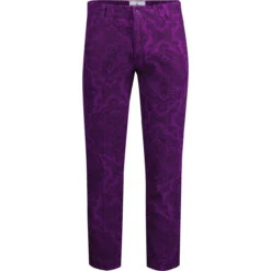 Psycho Paisley Slim Cord Trousers P -Cheap Outfits For Man Store madcap paisley cords purple front 11576.1664290823