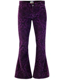 Paisley Rave 1970s Cord Bellbottoms 31 Paisley Rave 1970s Cord Bellbottoms -Cheap Outfits For Man Store madcap paisley rave flares purple 4 24014.1661270129