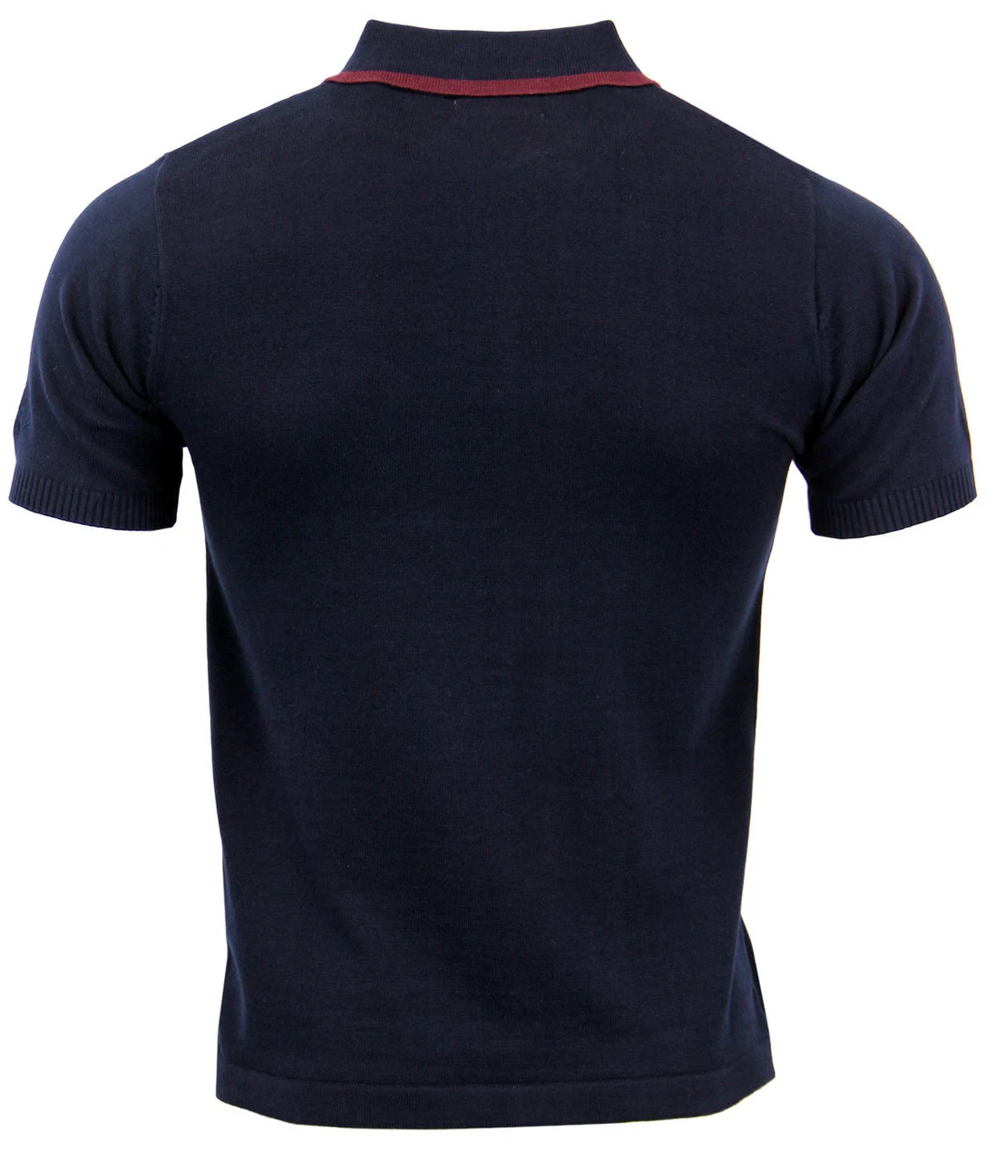 Aftermath 60s Mod Stripe Knit Polo (Navy) 5 Aftermath 60s Mod Stripe Knit Polo (Navy) - Image 3