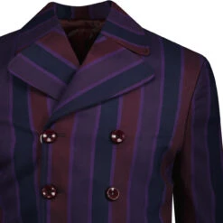 Backbeat Double Breasted Blazer (P) -Cheap Outfits For Man Store madcap stripe db boating blazer purple detail 34025.1665050575