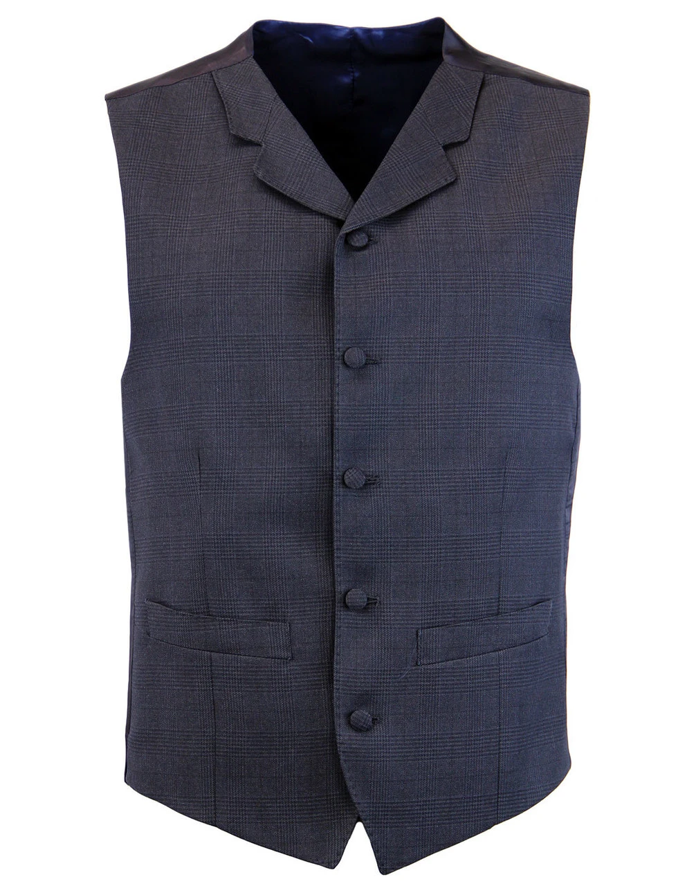 1960s Mod Check Lapel Waistcoat 5 1960s Mod Check Lapel Waistcoat - Image 3