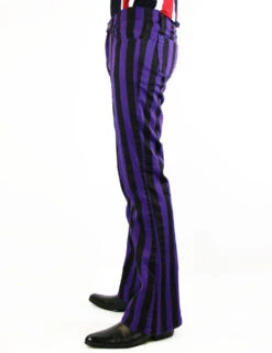 Holy Roller - Retro 60s Striped 70s Indie Flares B -Cheap Outfits For Man Store madcap holy roller black purple4 71674.1661274059