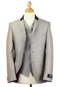 Tailored By Mod Mohair Waistcoat T -Cheap Outfits For Man Store madcap mod suit taupe waistcoat1 28321.1661273937