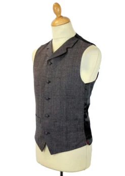 Redford High Fasten Check Waistcoat -Cheap Outfits For Man Store madcap silver check suit waistcoat2 89687.1661273026