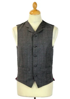 Redford High Fasten Check Waistcoat -Cheap Outfits For Man Store madcap silver check suit waistcoat4 08038.1661273025