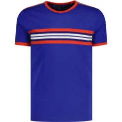 Cassette Retro 70s Stripe Tee (SB) -Cheap Outfits For Man Store madcapeng cassette tshirt blue front 78634.1678185028 2