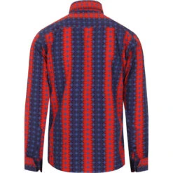 Diamond Dots Mod High Collar Shirt -Cheap Outfits For Man Store madcapeng circle pattern shirt blue back 75594.1661263163