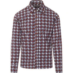 Trip 2nd Sunset 60s Circles Shirt -Cheap Outfits For Man Store madcapeng circles shirt burg front 37692.1661264484