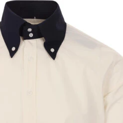 Casino Mod Two Tone BD Shirt (OW/N) -Cheap Outfits For Man Store madcapeng contrast shirt white detail 71215.1661264588