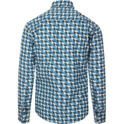 Trip Geo Chevron Retro Mod Shirt -Cheap Outfits For Man Store madcapeng geo print shirt blue back 52089.1661263266